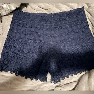 LOFT Midnight Blue Lace Shorts